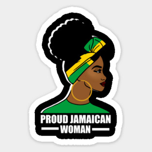 Proud Afro Jamaican Woman, Jamaica Flag Sticker