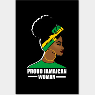 Proud Afro Jamaican Woman, Jamaica Flag Posters and Art