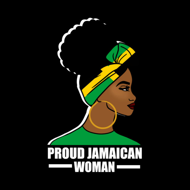 Proud Afro Jamaican Woman, Jamaica Flag by logiamerch