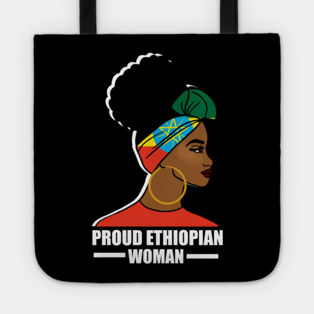 Proud Ethiopian Woman, Ethiopia Flag, Afro African Tote by logiamerch