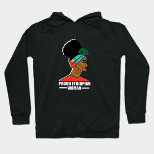 Proud Ethiopian Woman, Ethiopia Flag, Afro African Hoodie