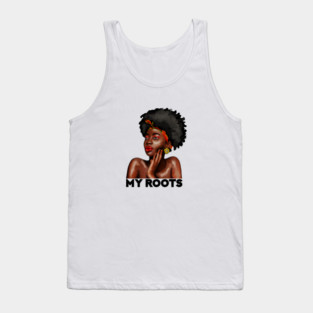 My African Roots, Black Pride, Afro African Woman Tank Top