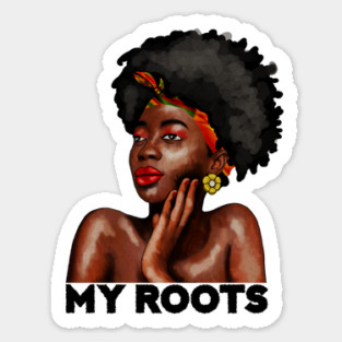 My African Roots, Black Pride, Afro African Woman Sticker
