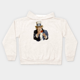 Uncle Sam giving thumbs up Kids Hoodie