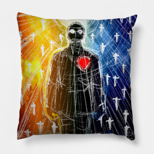 Red and blue weather Pillow