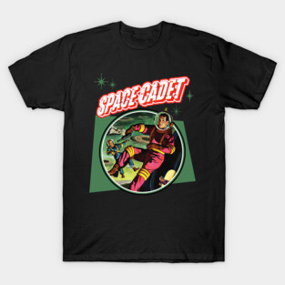 Space Cadet Outer Space Comic Book Style Vintage 50s 60s T-Shirt