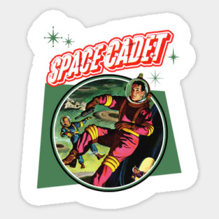 Space Cadet Outer Space Comic Book Style Vintage 50s 60s Sticker