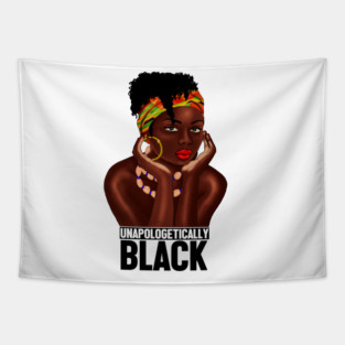 Unapologetically Black, Afro African, Black Pride Tapestry