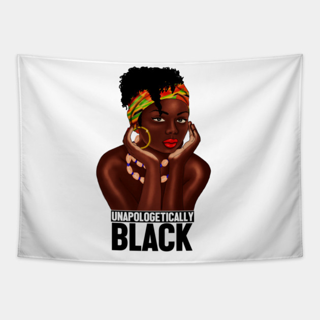 Unapologetically Black, Afro African, Black Pride Tapestry by logiamerch