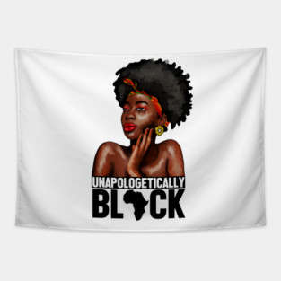 Unapologetically Black, Afro African, Black Pride Tapestry