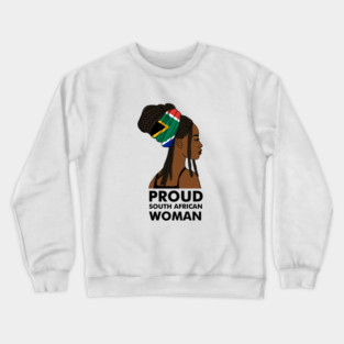 Proud South African Woman, South Africa Flag Crewneck Sweatshirt