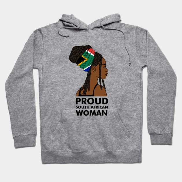 Proud South African Woman, South Africa Flag Hoodie by logiamerch