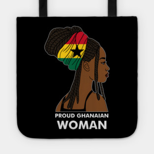 Proud Ghanaian Woman, Ghana Flag, African Tote