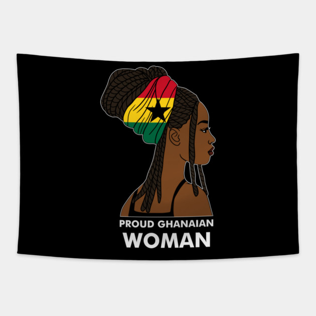 Proud Ghanaian Woman, Ghana Flag, African Tapestry by logiamerch