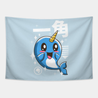 Kawaii Narwhal Tapestry