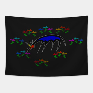 Smell The Flowers Unicorn Tapestry