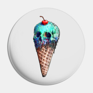 Ice Cream Skull Pin