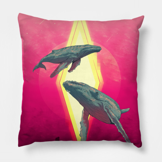 BIG WHALES Pillow by DOSER