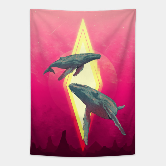 BIG WHALES Tapestry by DOSER