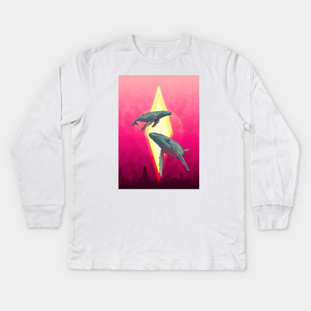 BIG WHALES Kids Long Sleeve T-Shirt by DOSER