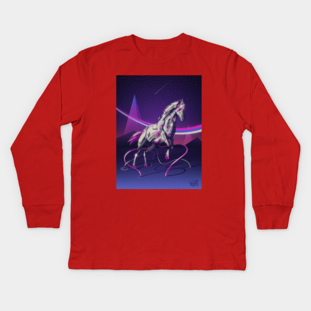 CRISTAL HORSE Kids Long Sleeve T-Shirt by DOSER