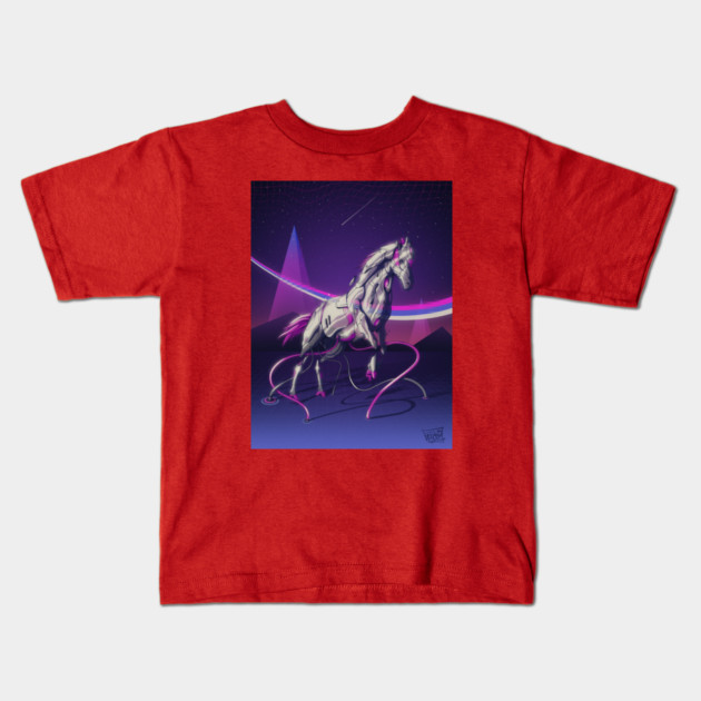 CRISTAL HORSE Kids T-Shirt by DOSER