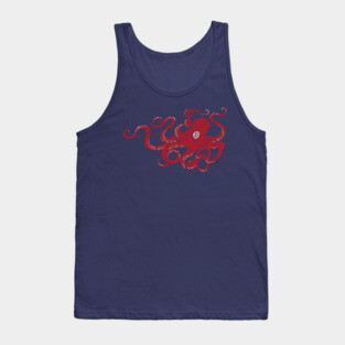 Red Pacific Octopus Tank Top