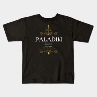 Paladin Paladins Warrior Dungeons Crawler and Dragons Slayer Kids T-Shirt