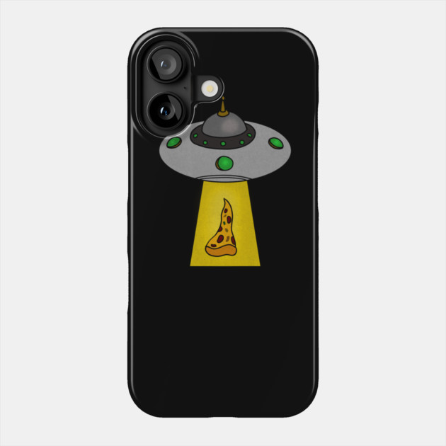 Funny Pizza Lover, UFO Beaming Phone Case by logiamerch
