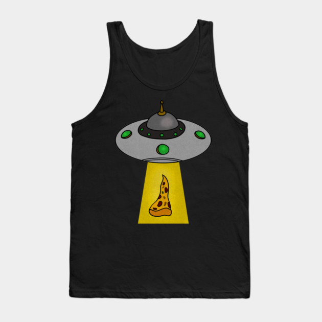 Funny Pizza Lover, UFO Beaming Tank Top by logiamerch
