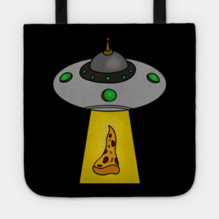 Funny Pizza Lover, UFO Beaming Tote