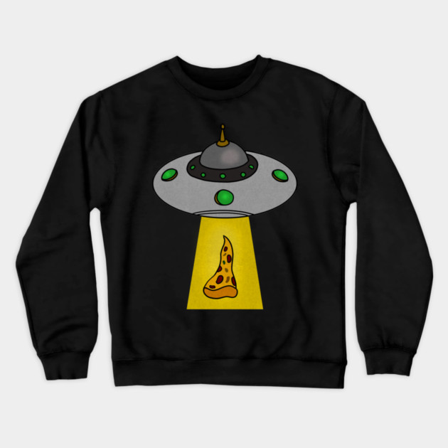 Funny Pizza Lover, UFO Beaming Crewneck Sweatshirt by logiamerch