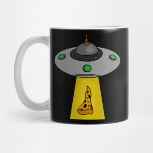 Funny Pizza Lover, UFO Beaming Mug
