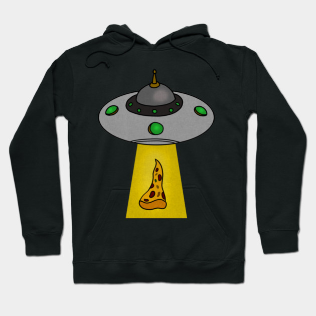 Funny Pizza Lover, UFO Beaming Hoodie by logiamerch