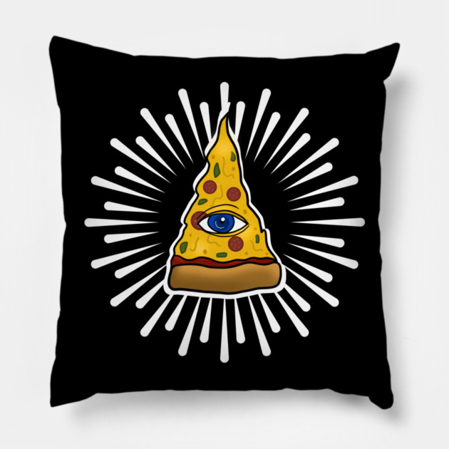 Funny Pizza, Third Eye, Pizza is Everything Pillow by logiamerch
