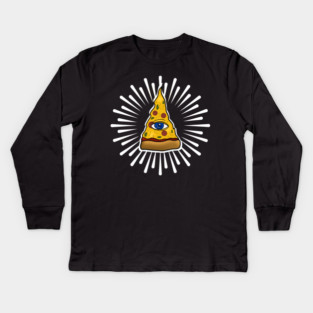 Funny Pizza, Third Eye, Pizza is Everything Kids Long Sleeve T-Shirt