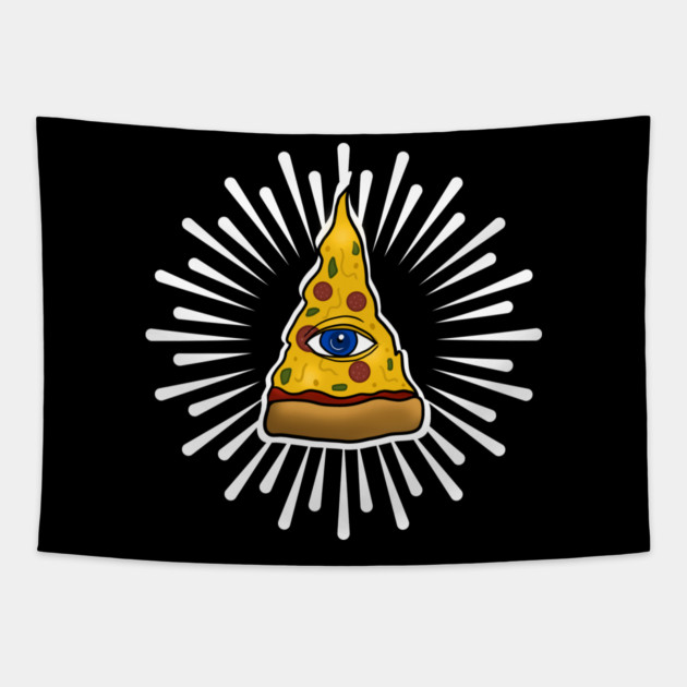 Funny Pizza, Third Eye, Pizza is Everything Tapestry by logiamerch