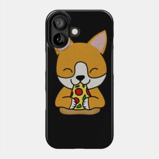 Cute shiba inu Dog Eating Pizza Phone Case