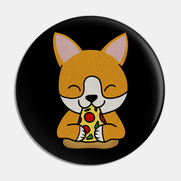 Cute shiba inu Dog Eating Pizza Pin by logiamerch
