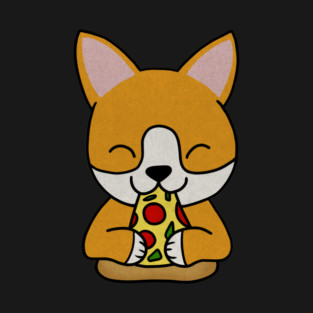 Cute shiba inu Dog Eating Pizza T-Shirt