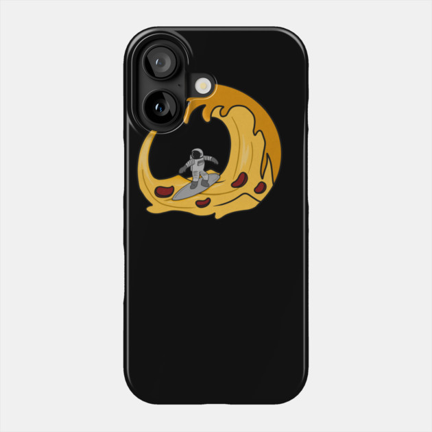 Funny Pizza Lover, Astronaut Surfing Phone Case by logiamerch