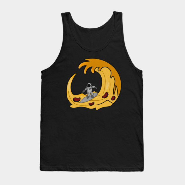 Funny Pizza Lover, Astronaut Surfing Tank Top by logiamerch