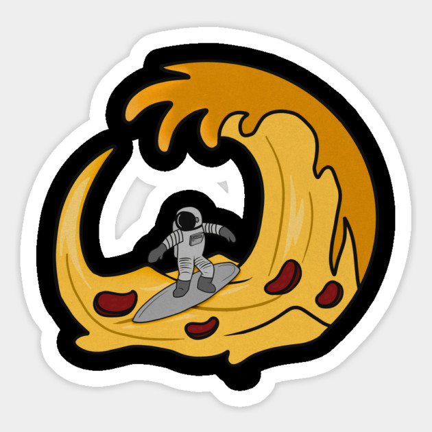 Funny Pizza Lover, Astronaut Surfing Magnet by logiamerch