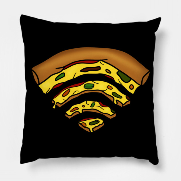 Pizza and Wifi, Funny Pizza Lover, Foodie Pillow by logiamerch