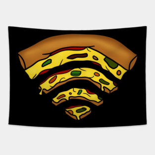 Pizza and Wifi, Funny Pizza Lover, Foodie Tapestry