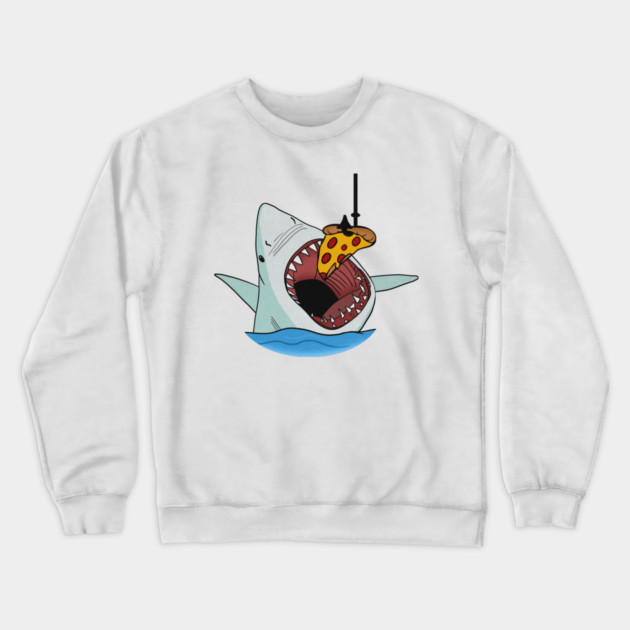 Shark Eating Pizza Funny, Pizza Lover Crewneck Sweatshirt by logiamerch