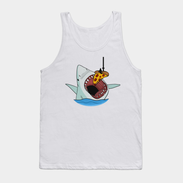 Shark Eating Pizza Funny, Pizza Lover Tank Top by logiamerch