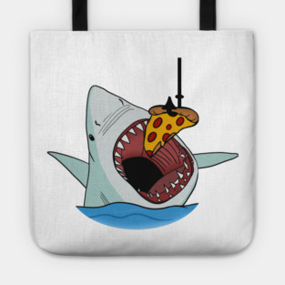 Shark Eating Pizza Funny, Pizza Lover Tote