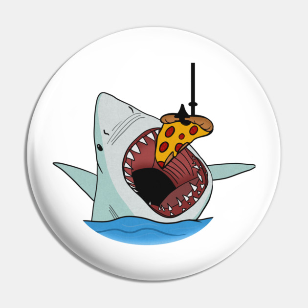 Shark Eating Pizza Funny, Pizza Lover Pin by logiamerch
