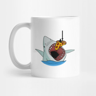 Shark Eating Pizza Funny, Pizza Lover Mug